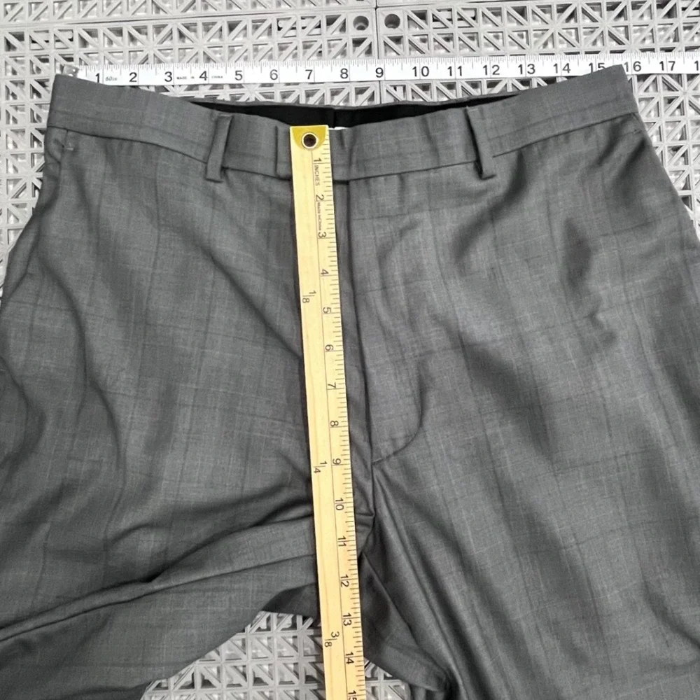 Perry Ellis Portfolio Dress Pants Mens 32/30 Blue Gray Glen Plaid Check Business